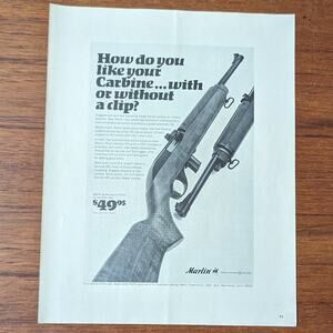 Vintage Print Ad 1967 Marlin 22 Automatic Rifle